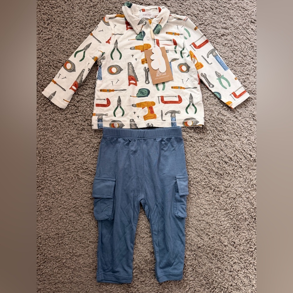 LAST CHANCE* Angel Dear Tools Outfit (Bamboo) 3/6 months